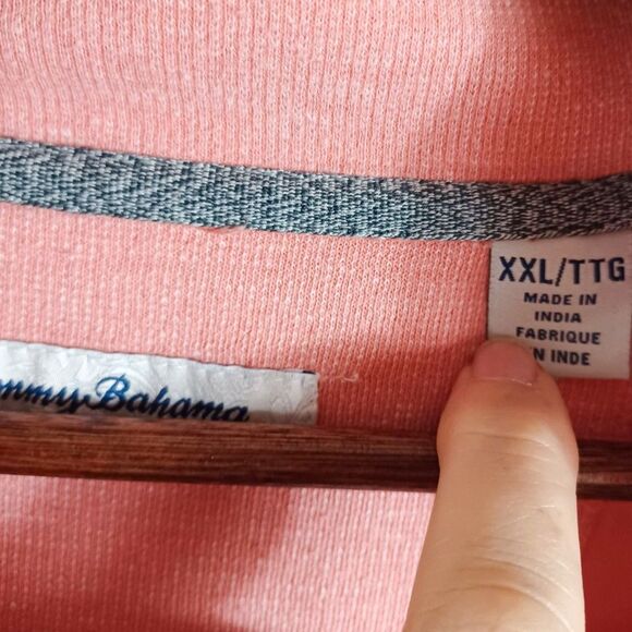 Tommy Bahama Men’s XXL Coral Salmon 1/4 Zip Pullover Sweatshirt Beach Vibes - Picture 7 of 8